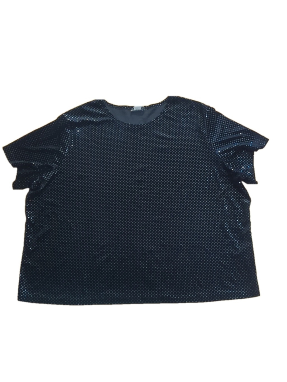 Fashion Bug Black Velvet Sequin Top Plus Size 4X 5X